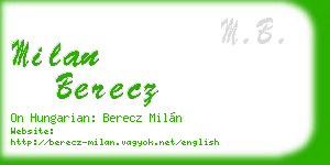 milan berecz business card